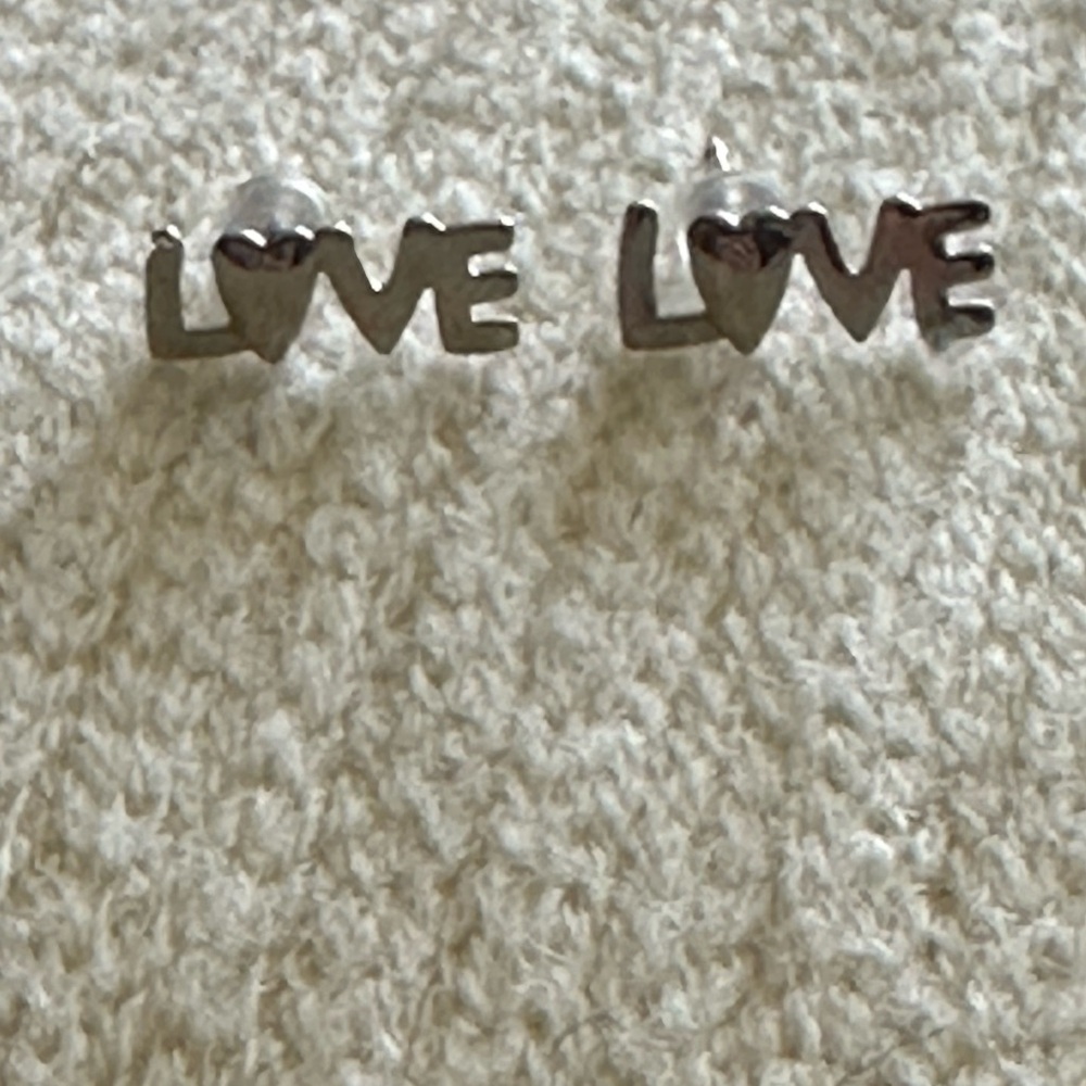 Silver Love Stud Earrings